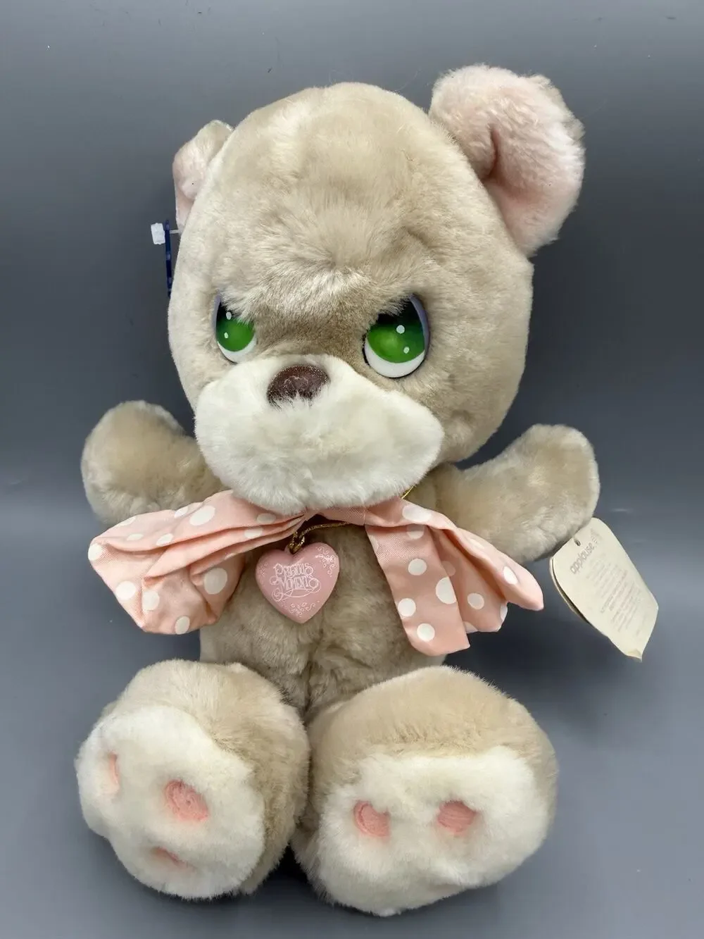 1993 Precious Moments Pretty Forever Plush Bear Applause 13” Pink Bow Tags